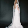Cathedral bridal veil with hand sewn flowers by twigs & honey