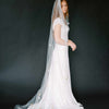 Cathedral bridal veil with hand sewn flowers by twigs & honey