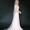 Cathedral bridal veil with hand sewn flowers by twigs & honey