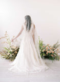 Beaded bridal chapel tulle veil by twigs and honey