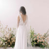 Hand embroidered crystal bridal train veil by twigs and honey