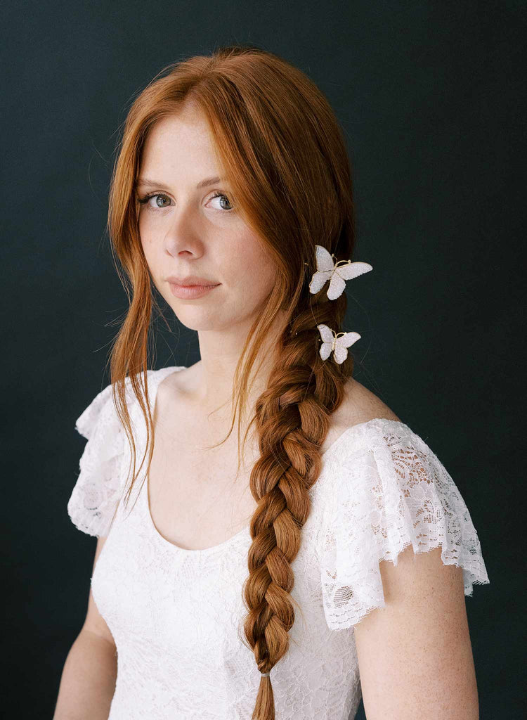 Crystal encrusted bridal butterfly bobby pins by twigs & honey