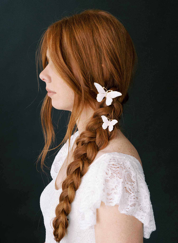 Crystal encrusted bridal butterfly bobby pins by twigs & honey