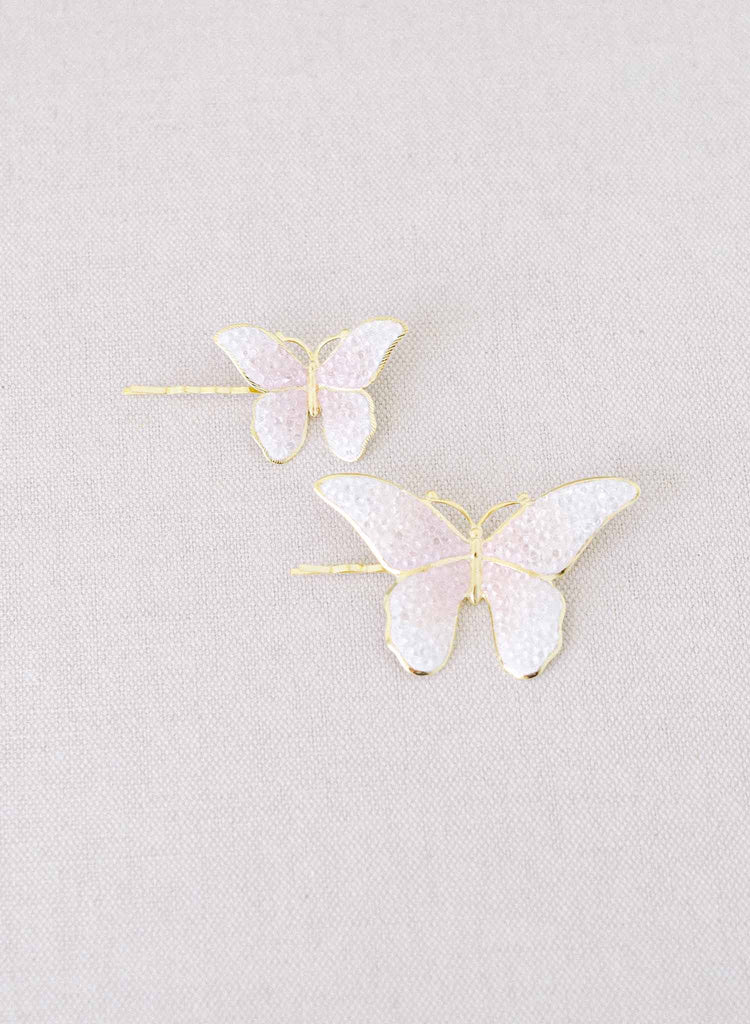 Crystal encrusted bridal butterfly bobby pins by twigs & honey