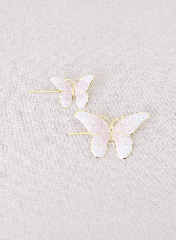 Crystal encrusted bridal butterfly bobby pins by twigs & honey