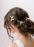 Gold dragonfly hairpins by twigs and honey