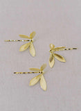 Gold dragonfly hairpins by twigs and honey