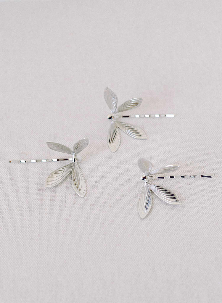 Gold dragonfly hairpins by twigs and honey