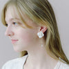 Handmade bridal rose and crystal earrings by twigs and honey