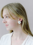 Handmade bridal rose and crystal earrings by twigs and honey