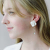 Handmade bridal rose and crystal earrings by twigs and honey