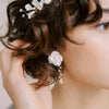 Handmade bridal rose and crystal earrings by twigs and honey