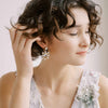 bridal oval crstal post back earrings by twigs & honey