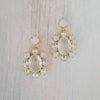 bridal oval crstal post back earrings by twigs & honey