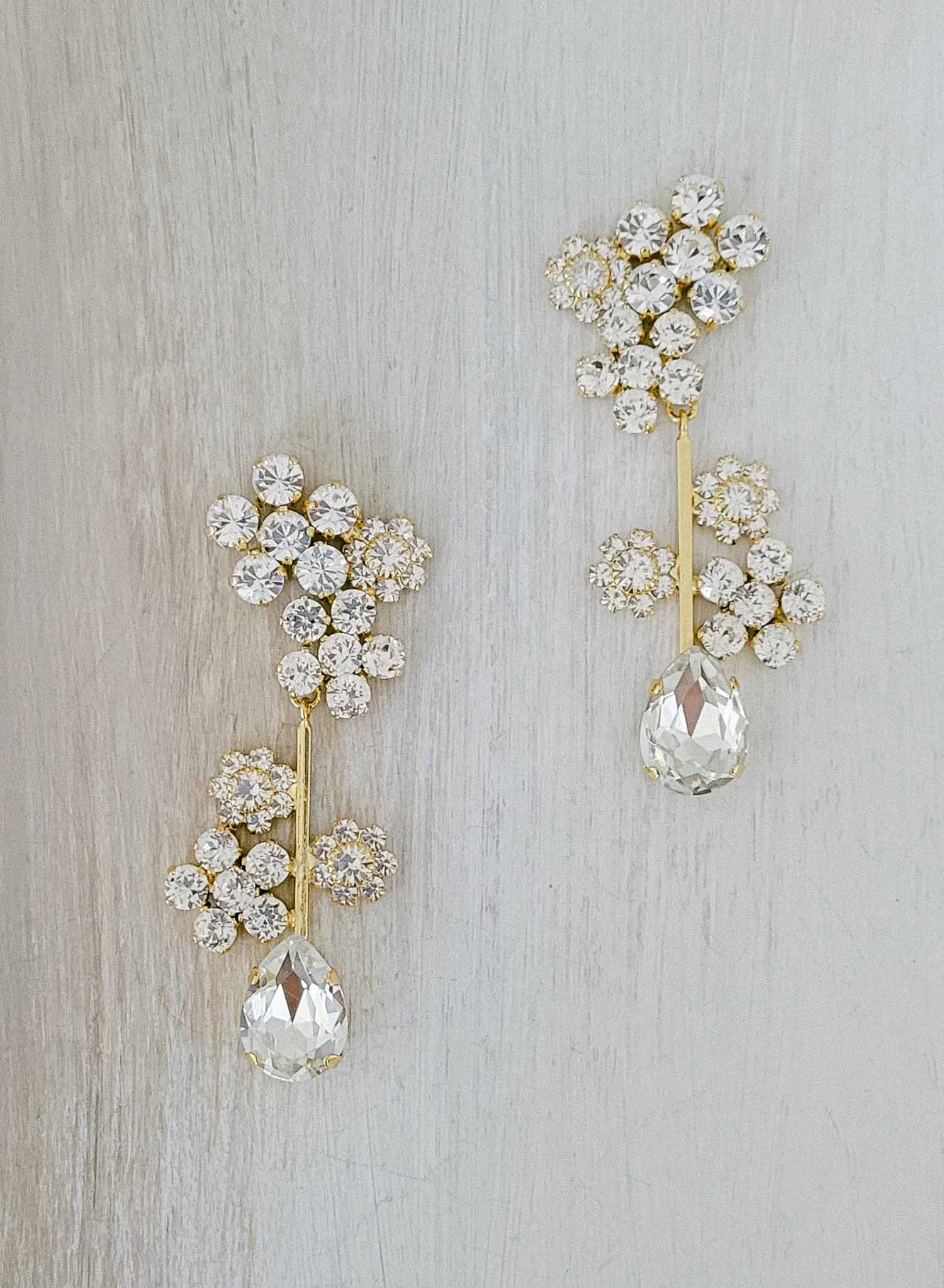 Crystal blossom clusters and pear earrings - Style #2376