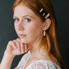 Baguette rectangular shaped crystal bridal hair pin set by twigs and honey