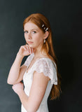 Baguette rectangular shaped crystal bridal hair pin set by twigs and honey