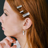 Baguette rectangular shaped crystal bridal hair pin set by twigs and honey