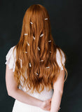 Baguette rectangular shaped crystal bridal hair pin set by twigs and honey