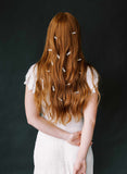 Baguette rectangular shaped crystal bridal hair pin set by twigs and honey