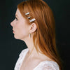 Baguette rectangular shaped crystal bridal hair pin set by twigs and honey