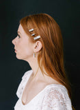 Baguette rectangular shaped crystal bridal hair pin set by twigs and honey