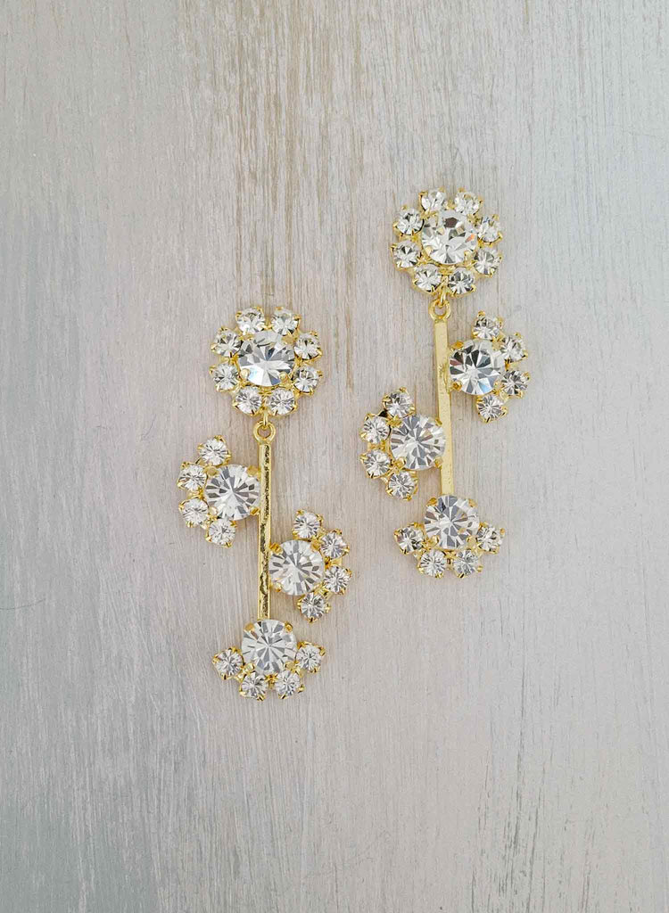 Wedding crystal post back earrings by twigs & honey