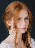 Bridal oval crystal post back earrings by twigs and honey