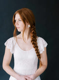 Bridal post back crystal earrings by twigs & honey