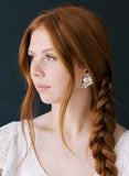 Bridal post back crystal earrings by twigs & honey