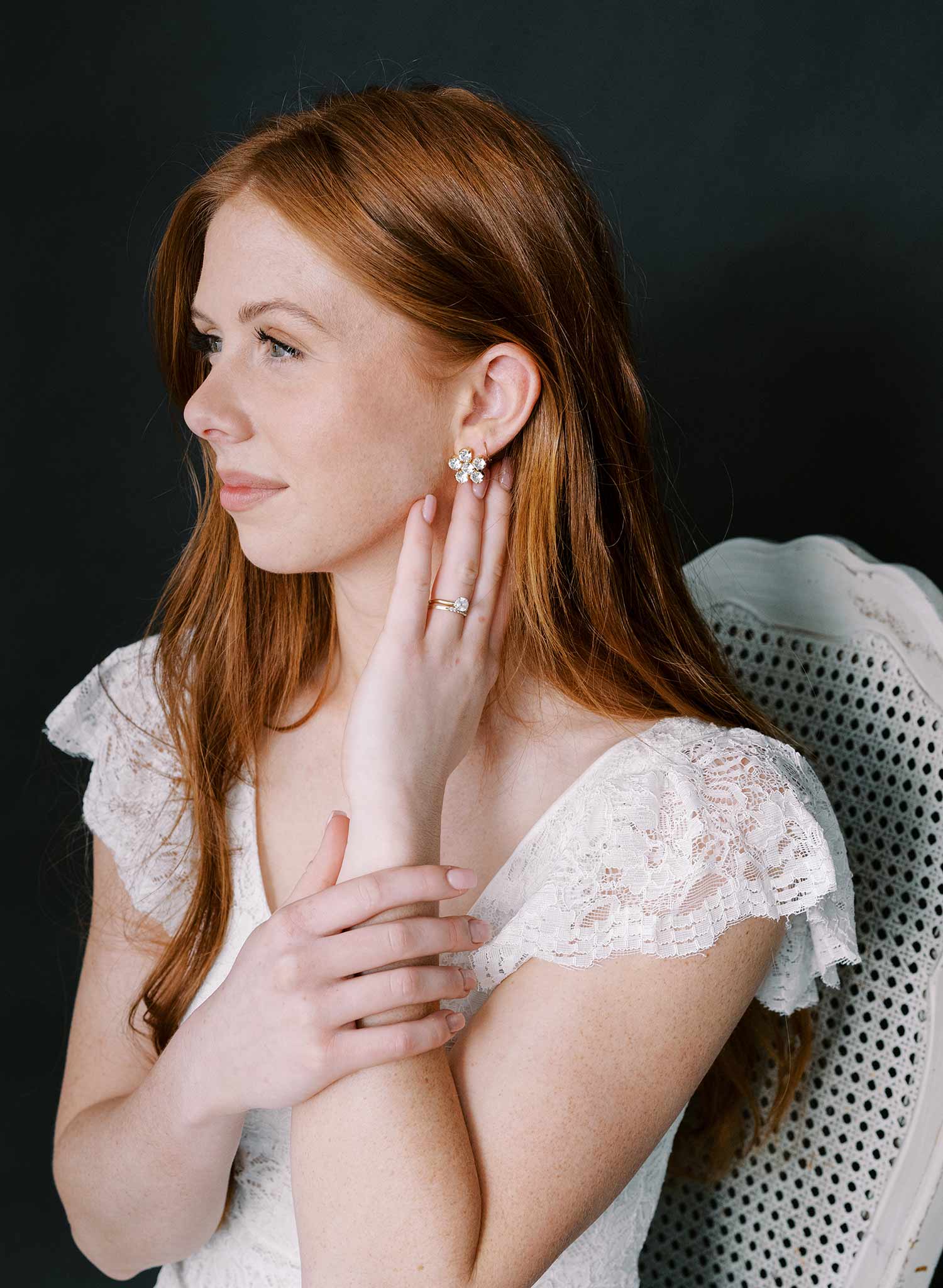 wedding earrings jewelry post back crystal by twigs and honey