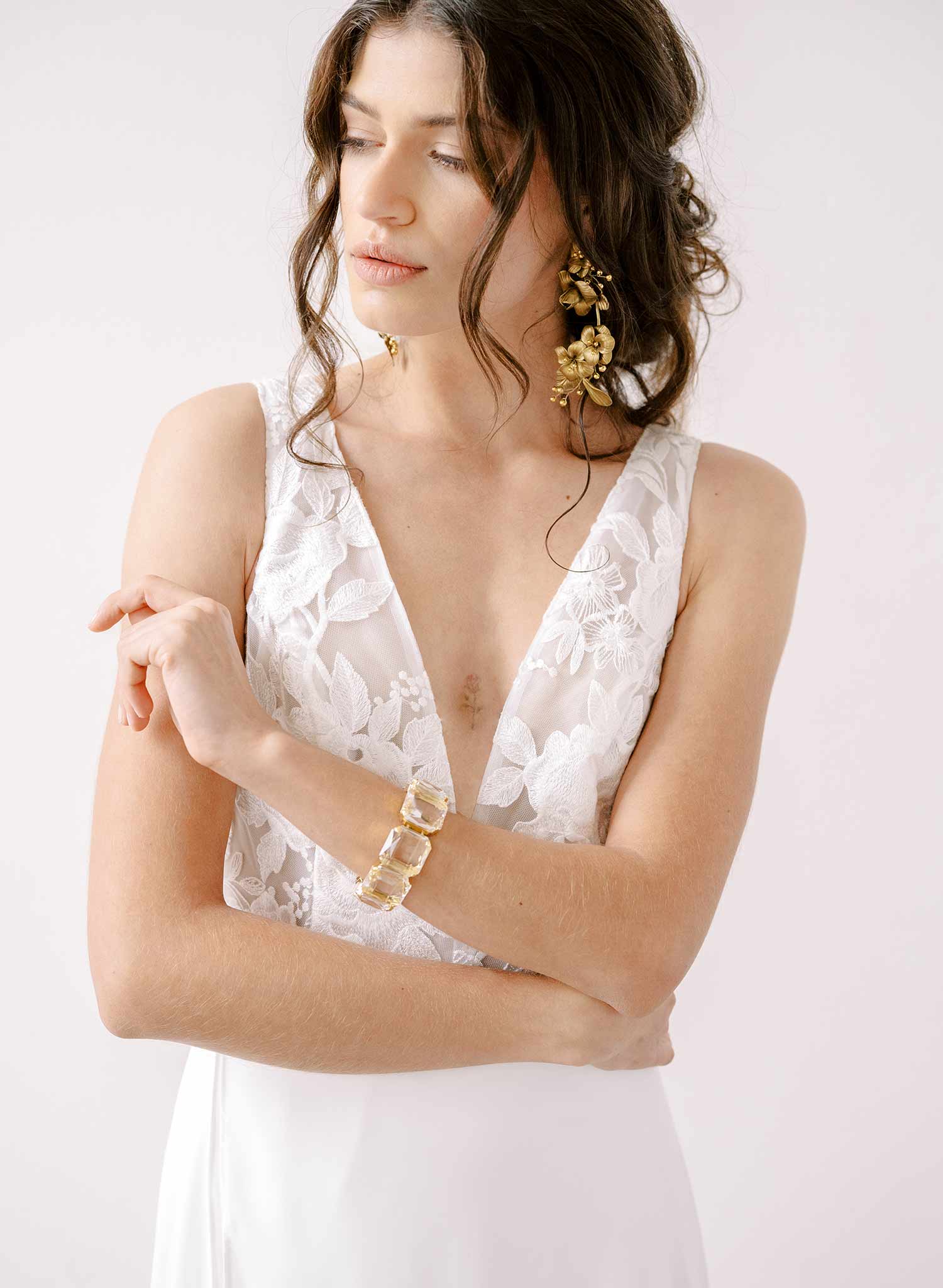 crystal bridal strech bracelet by twigs & honey