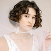 simple and plain wide bridal chapel length veil