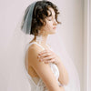 simple and plain wide bridal chapel length veil