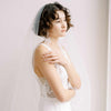 simple and plain wide bridal chapel length veil