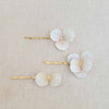 orchid bridal petal hair pin set by twigs and honey