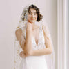 wedding veil with hand sewn embroidery and flowers by twigs & honey