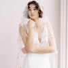 wedding veil with hand sewn embroidery and flowers by twigs & honey