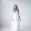 cathedral length wedding veil with blusher, tulle veil, chapel