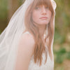 cathedral length wedding veil with blusher, tulle veil, chapel