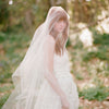 cathedral length wedding veil with blusher, tulle veil, chapel