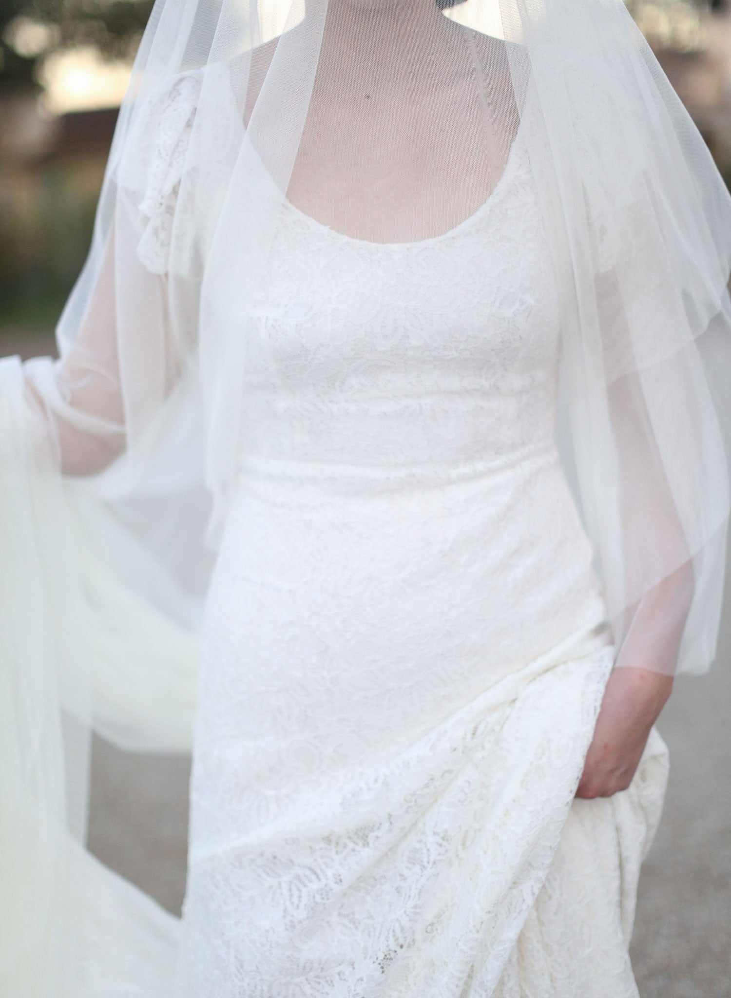 Twigs & Honey Mini Tulle Veil - Style #218 Ivory (As Pictured)