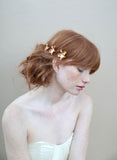 Gold plated petite orchid bobby pin set of 3 - Style #360
