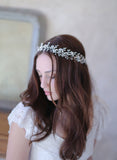 freshwater pearl baby's breath, twigs and honey, pearl bridal crown, wreath, headpiece