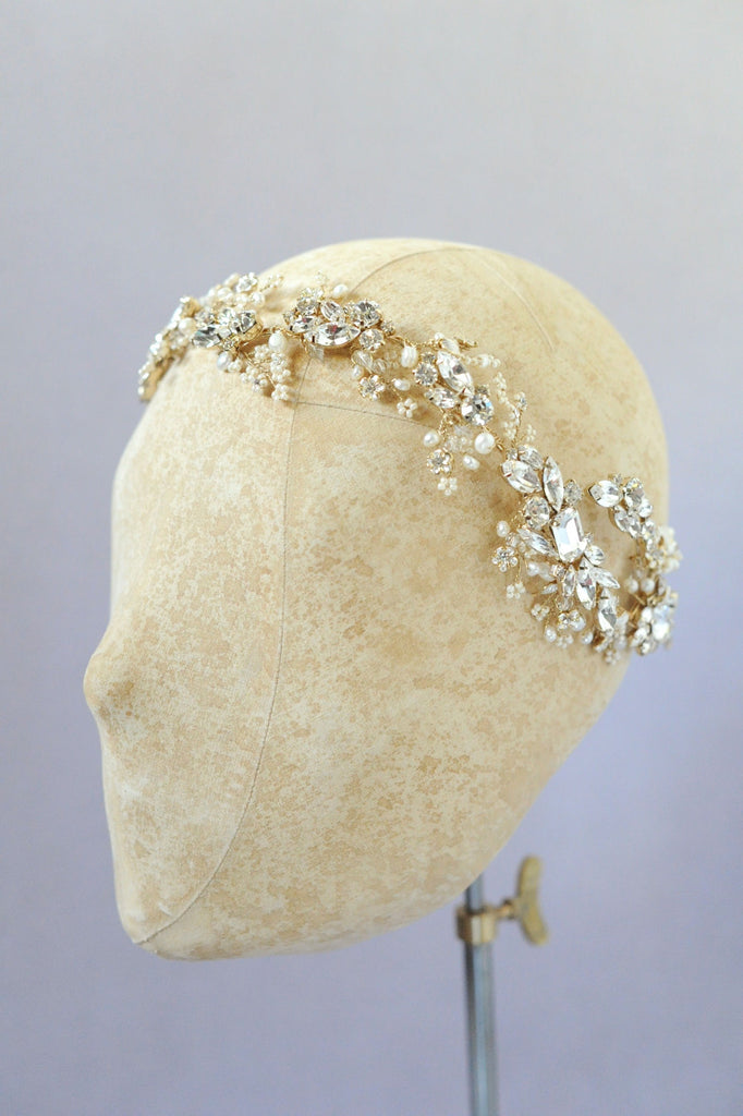 sparkling headband, bridal headpiece, special occasion crystal headband, twigs and honey