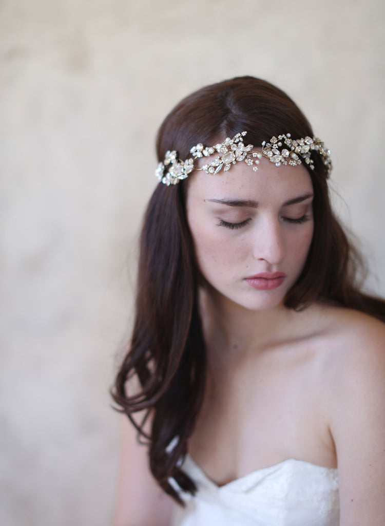 sparkling headband, bridal headpiece, special occasion crystal headband, twigs and honey