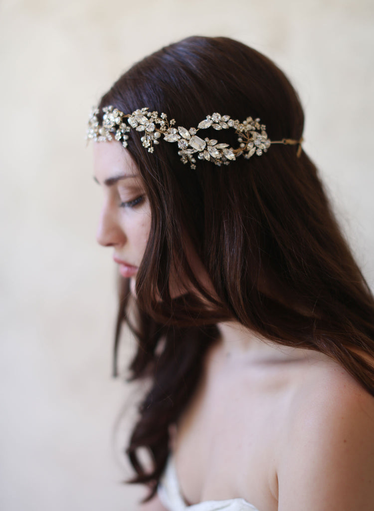 sparkling headband, bridal headpiece, special occasion crystal headband, twigs and honey