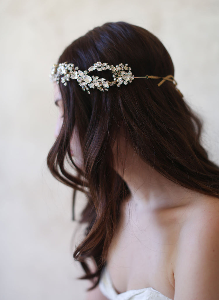 sparkling headband, bridal headpiece, special occasion crystal headband, twigs and honey