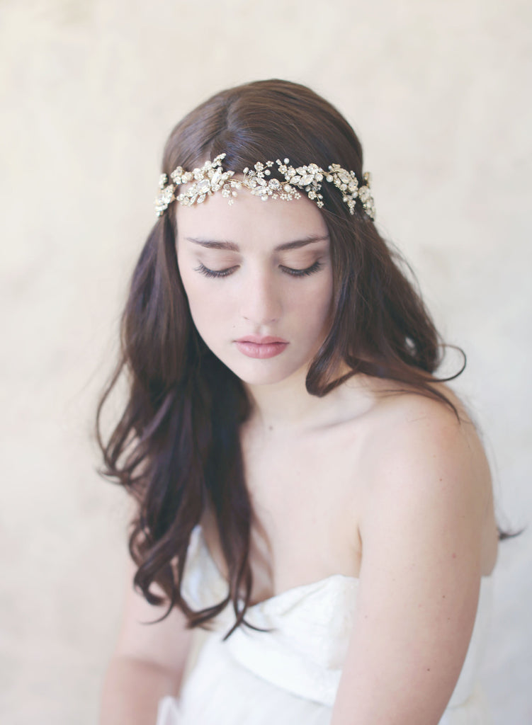 sparkling headband, bridal headpiece, special occasion crystal headband, twigs and honey