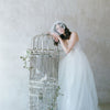 silk tulle bridal birdcage veil, silk flowers, hair comb, bridal hair veil, twigs and honey